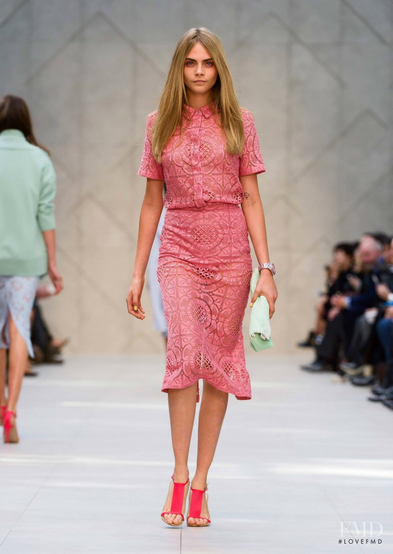 Cara Delevingne featured in  the Burberry Prorsum fashion show for Spring/Summer 2014