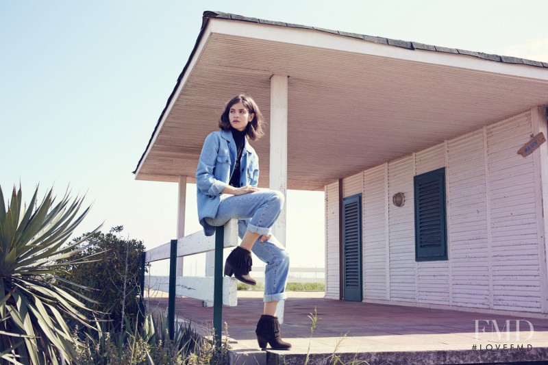 Alba Galocha featured in  the Mustang lookbook for Autumn/Winter 2015