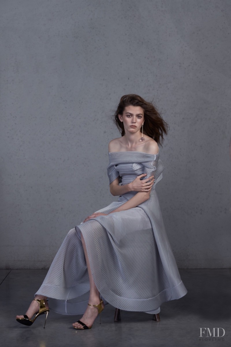 Lara Carter featured in  the Toni Maticevski fashion show for Resort 2016