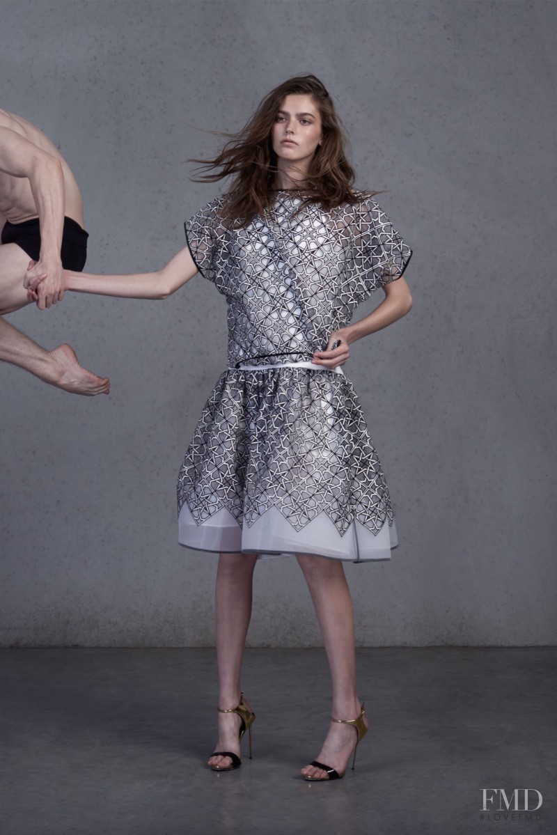 Lara Carter featured in  the Toni Maticevski fashion show for Resort 2016