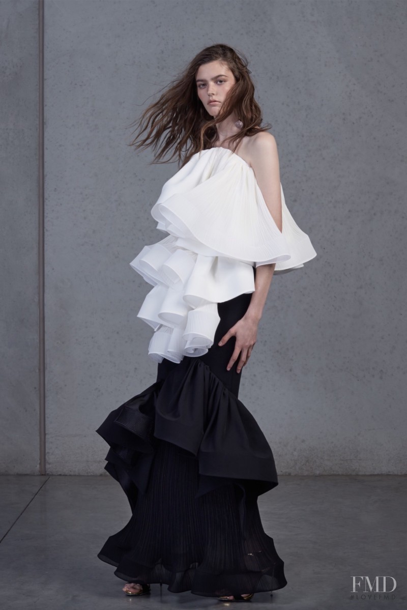 Lara Carter featured in  the Toni Maticevski fashion show for Resort 2016