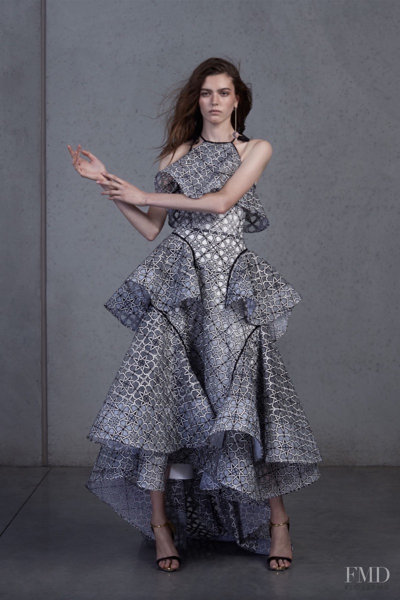 Lara Carter featured in  the Toni Maticevski fashion show for Resort 2016