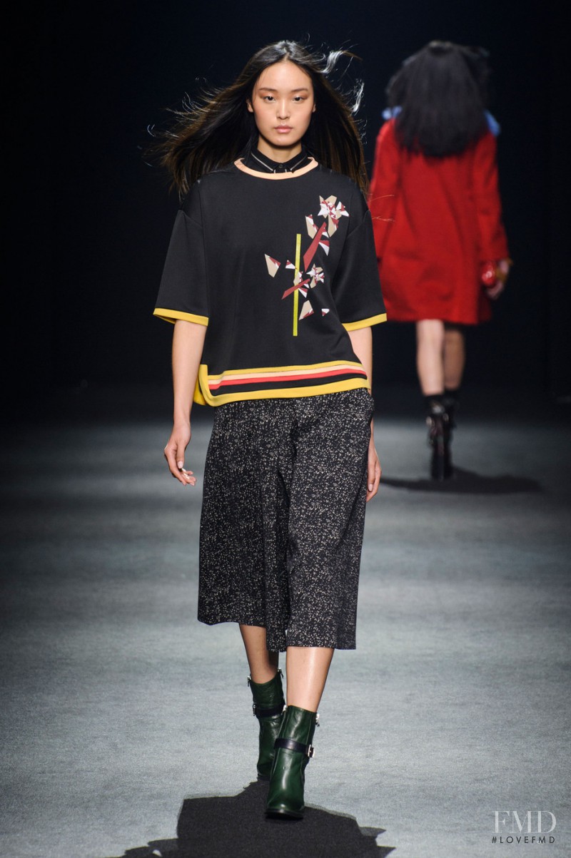 Yue Han featured in  the Massimo Rebecchi fashion show for Autumn/Winter 2015