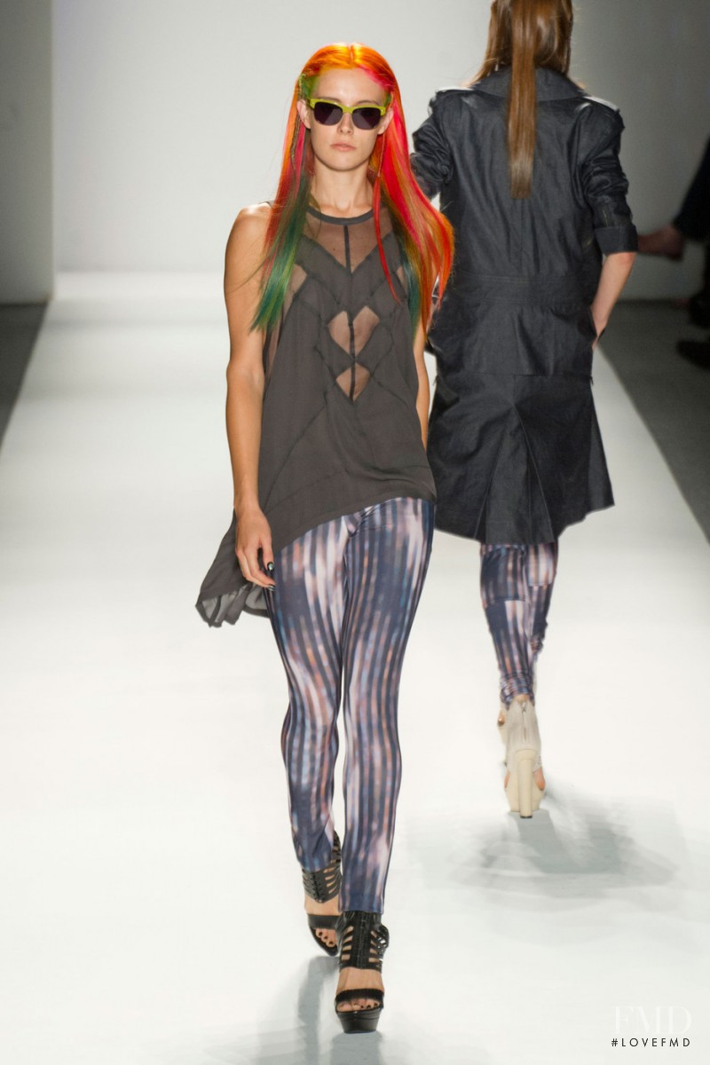 Chloe Norgaard featured in  the Nicole Miller fashion show for Spring/Summer 2013