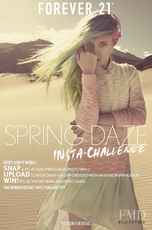 Chloe Norgaard featured in  the Forever 21 advertisement for Spring 2013