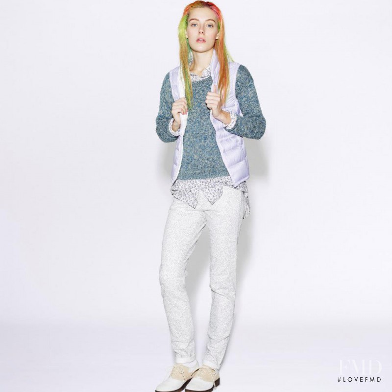 Chloe Norgaard featured in  the Uniqlo lookbook for Spring/Summer 2013