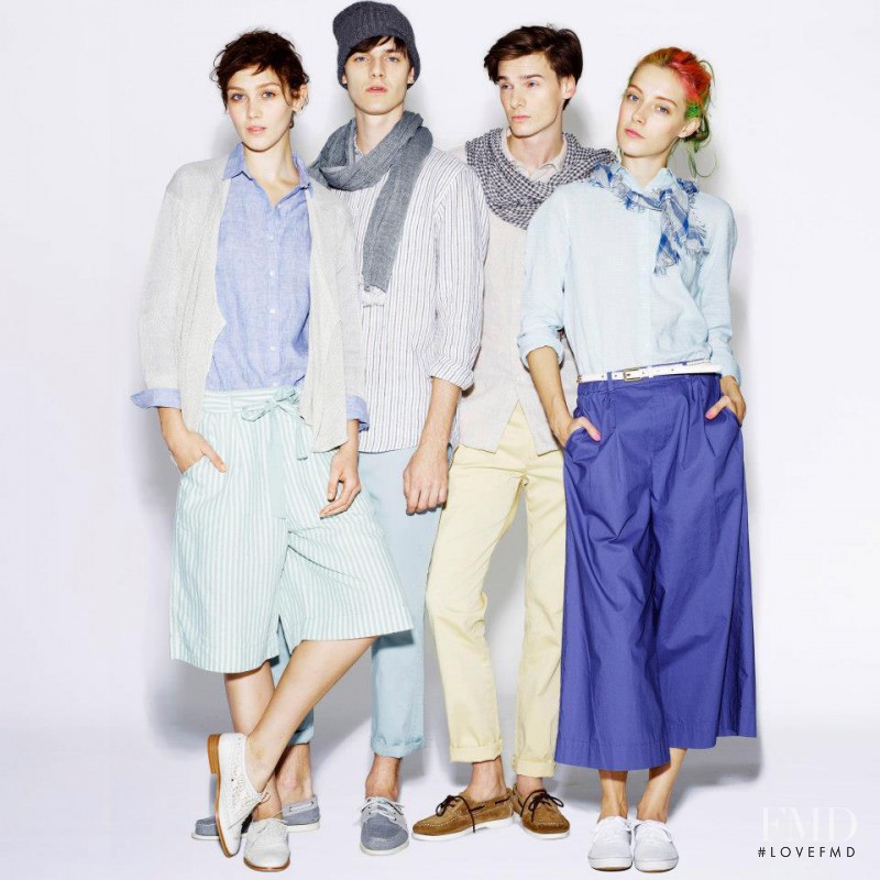 Chloe Norgaard featured in  the Uniqlo lookbook for Spring/Summer 2013