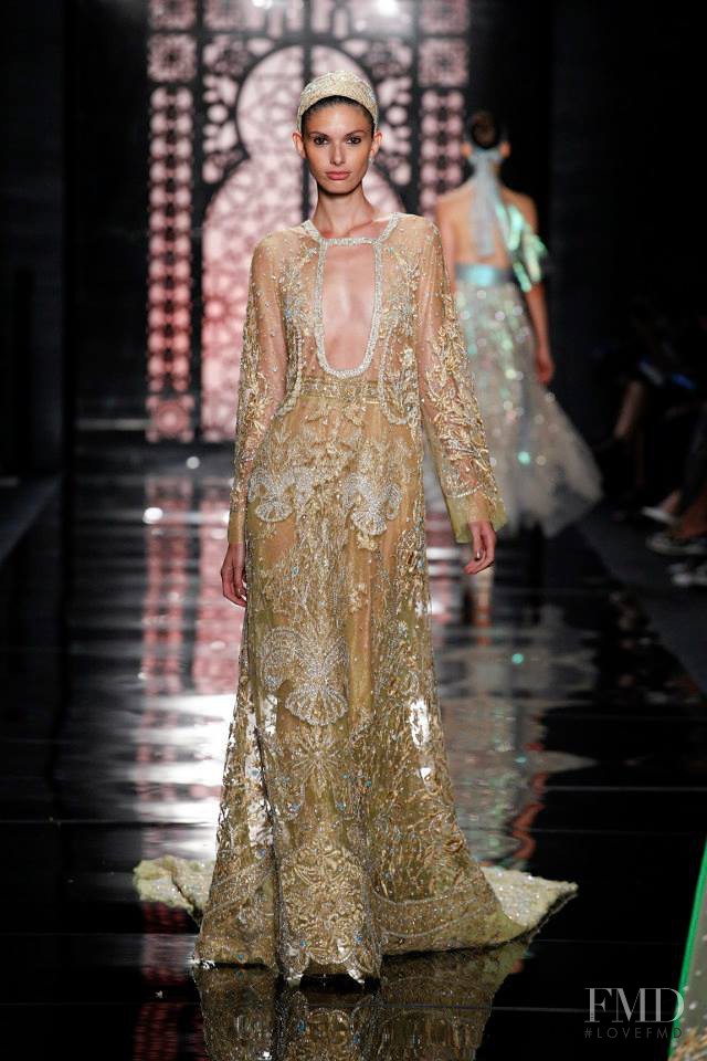 Giulia Manini featured in  the Reem Acra fashion show for Spring/Summer 2016
