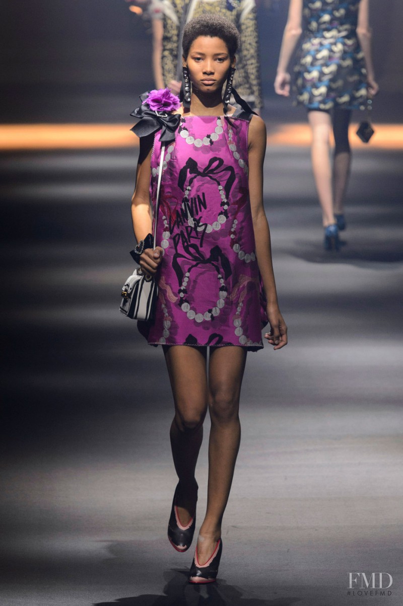 Lineisy Montero featured in  the Lanvin fashion show for Spring/Summer 2016