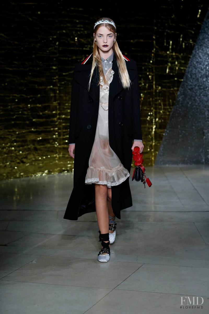 Roos Abels featured in  the Miu Miu fashion show for Spring/Summer 2016