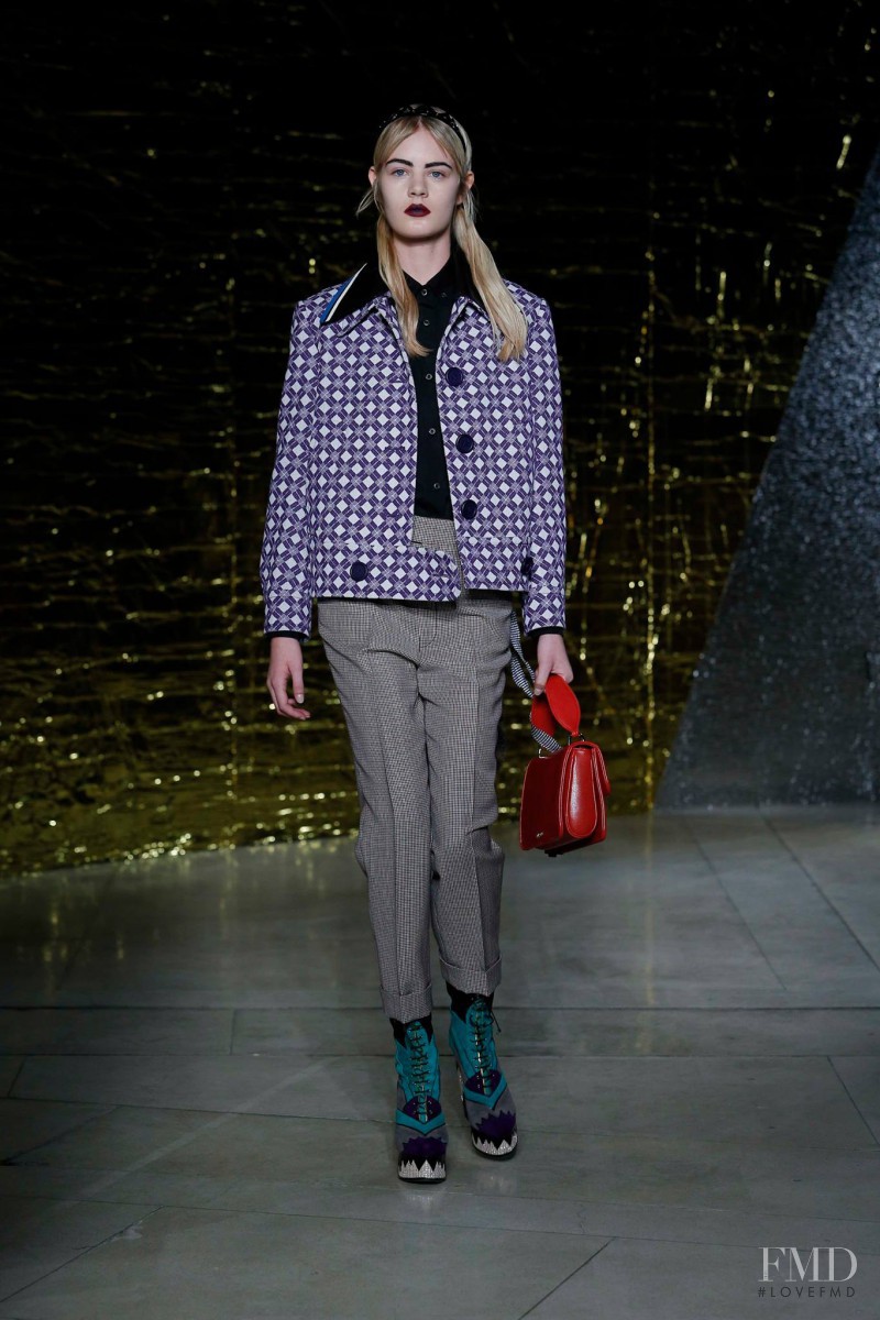 Celine Bouly featured in  the Miu Miu fashion show for Spring/Summer 2016