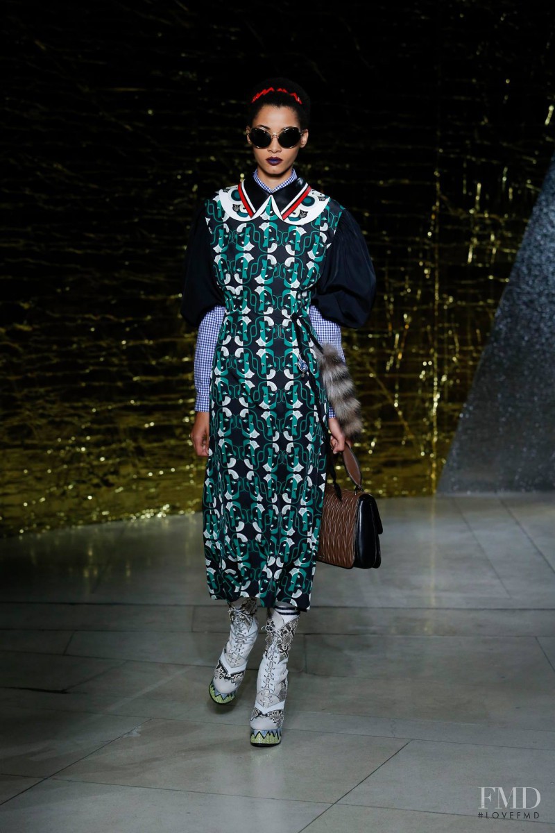 Lineisy Montero featured in  the Miu Miu fashion show for Spring/Summer 2016