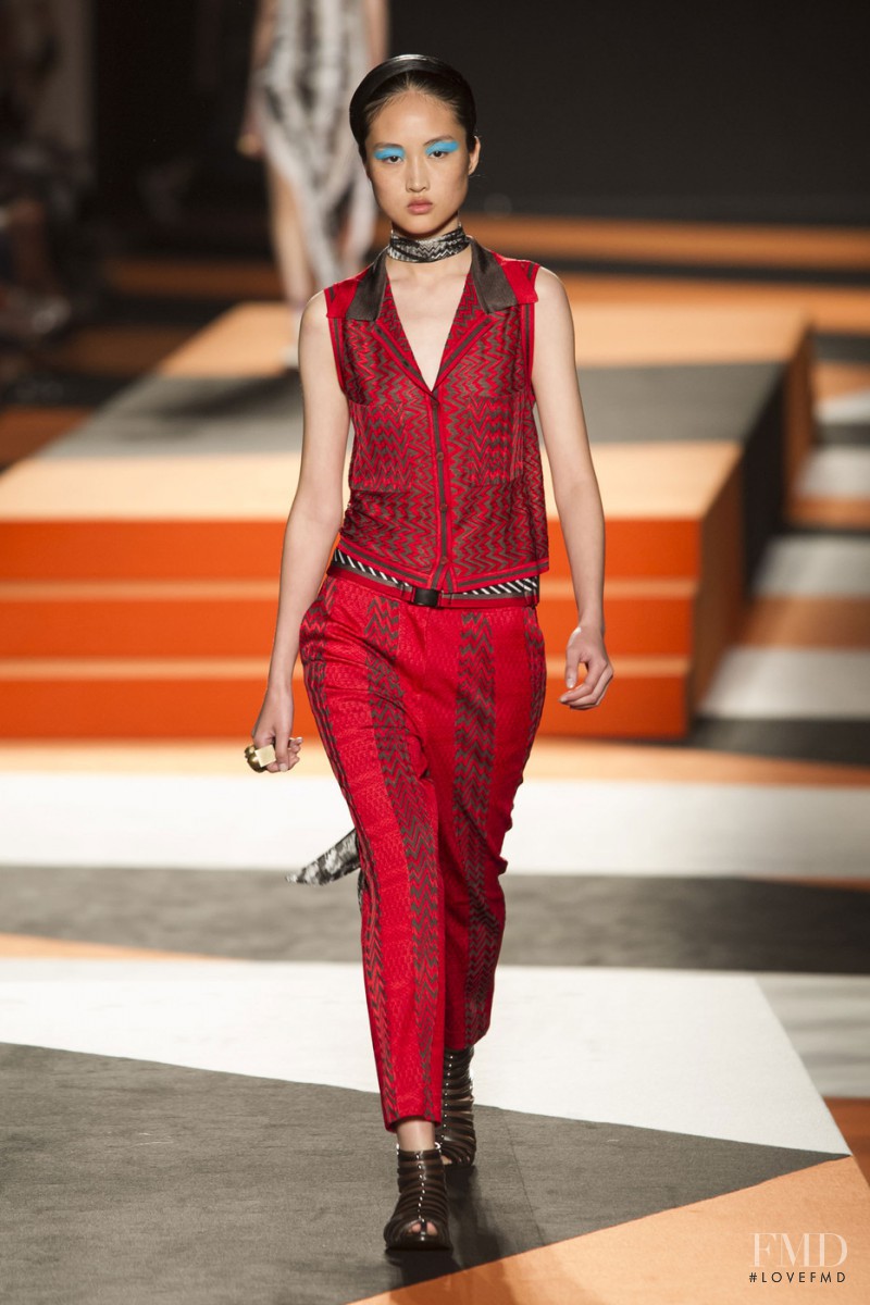 Jing Wen featured in  the Missoni fashion show for Spring/Summer 2016