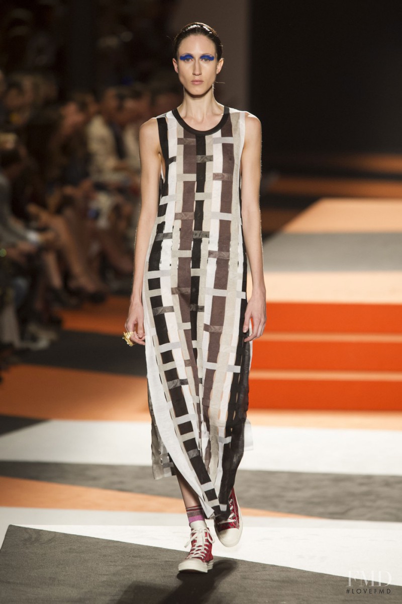 Anna Cleveland featured in  the Missoni fashion show for Spring/Summer 2016