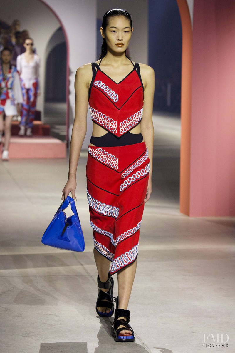 Chiharu Okunugi featured in  the Kenzo fashion show for Spring/Summer 2016