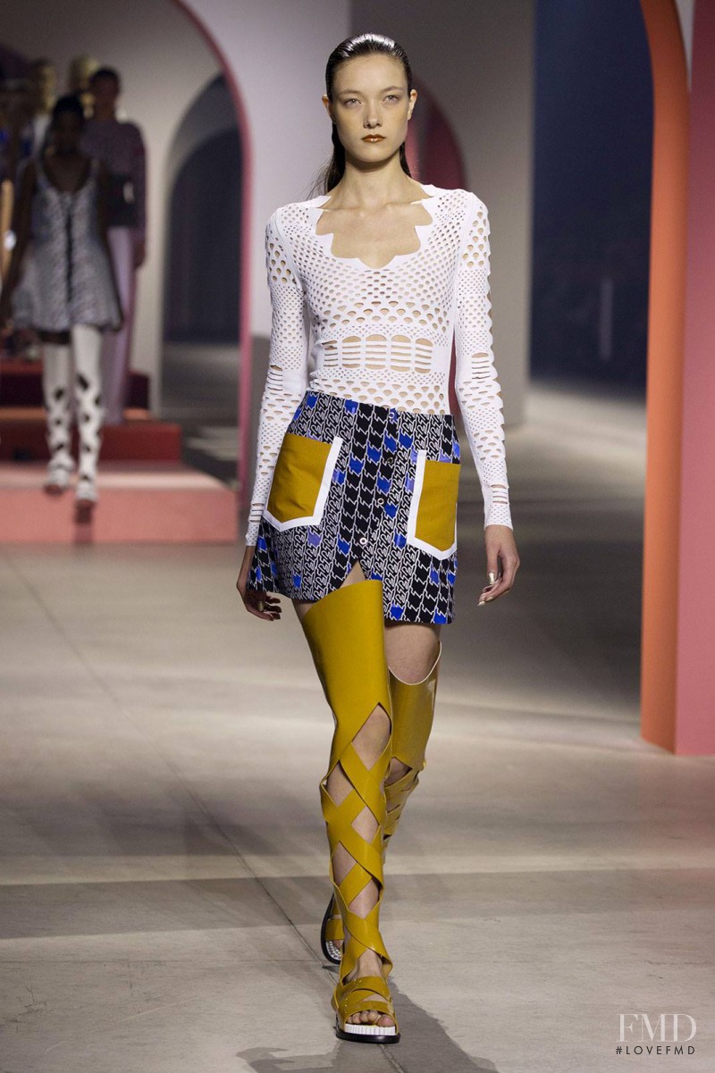 Yumi Lambert featured in  the Kenzo fashion show for Spring/Summer 2016
