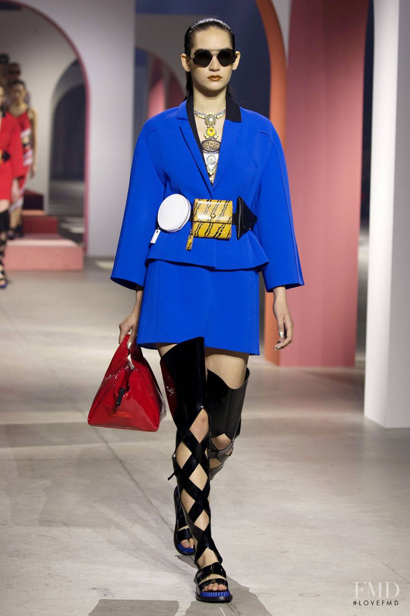 Mona Matsuoka featured in  the Kenzo fashion show for Spring/Summer 2016