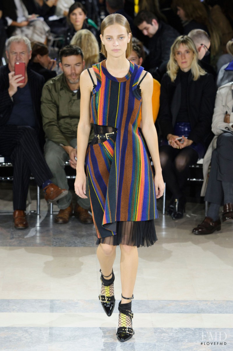 Ine Neefs featured in  the Sacai fashion show for Spring/Summer 2016