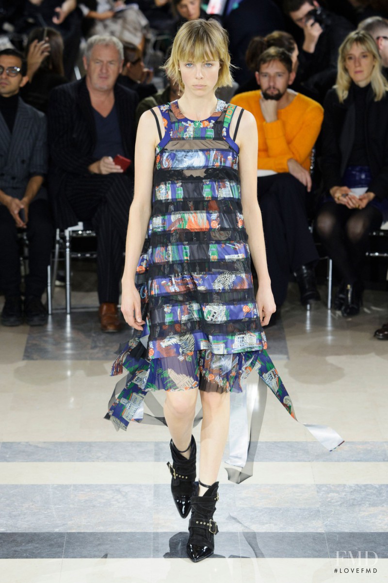 Edie Campbell featured in  the Sacai fashion show for Spring/Summer 2016