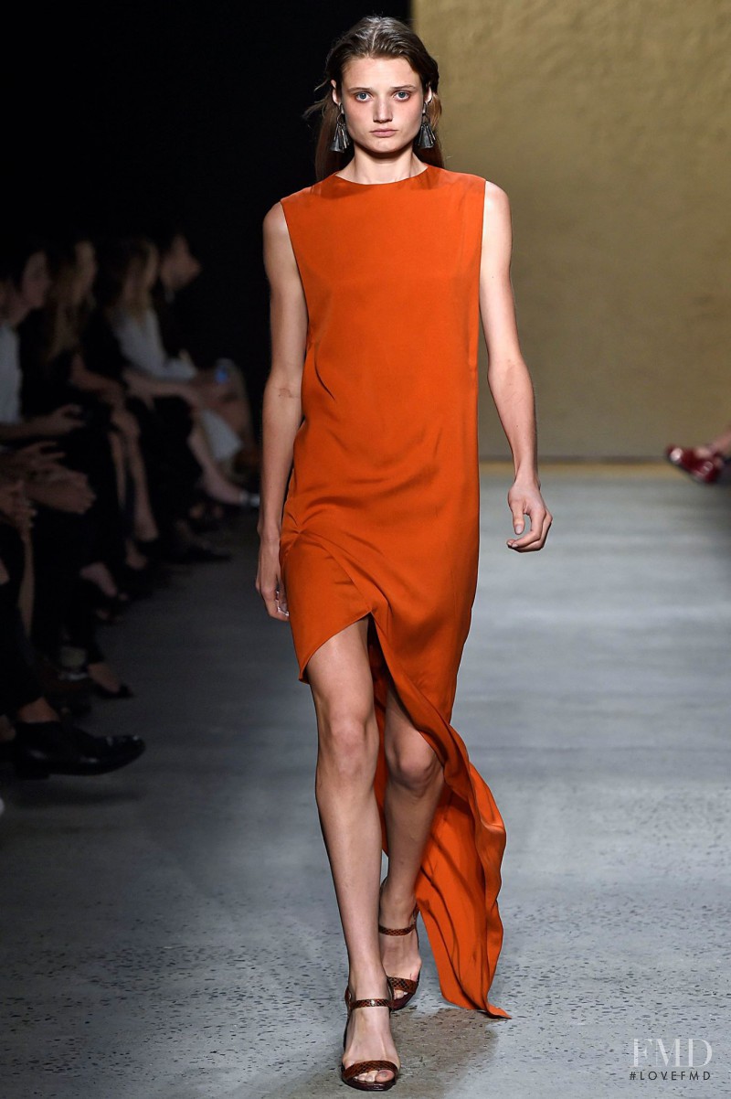 Olivia Jansing featured in  the Narciso Rodriguez fashion show for Spring/Summer 2016