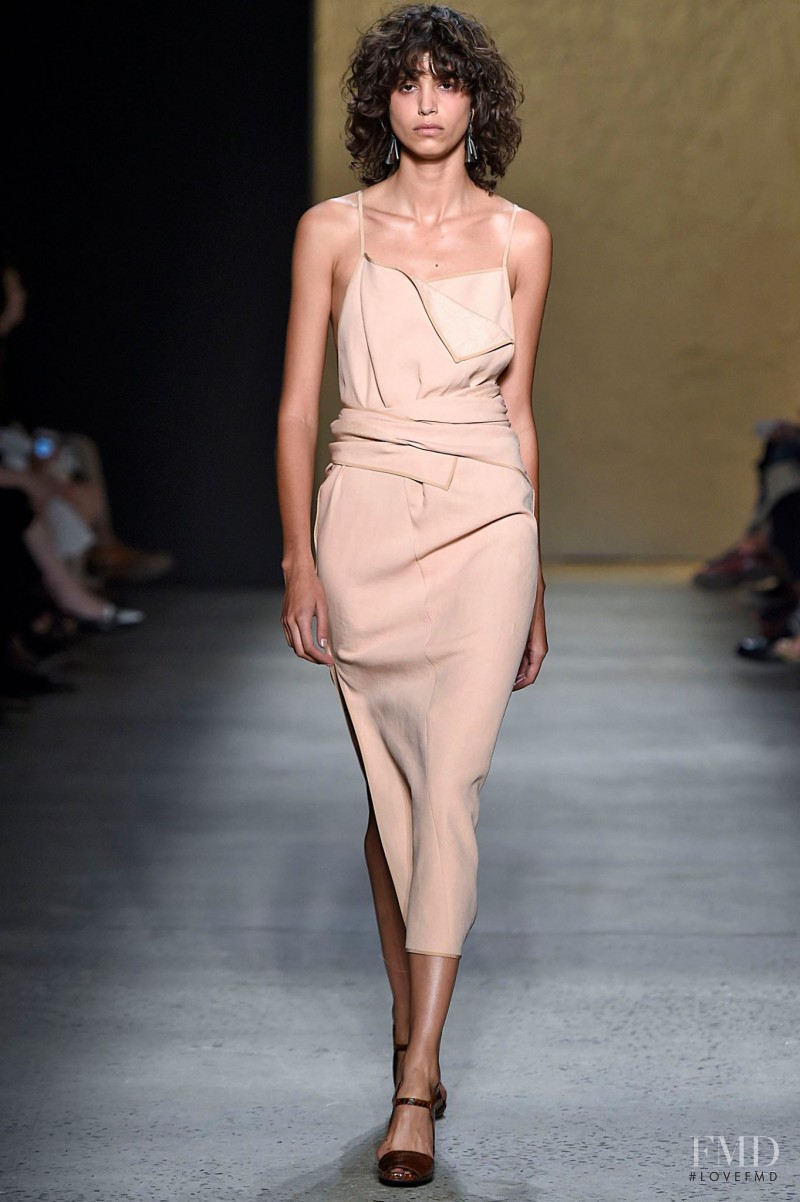 Mica Arganaraz featured in  the Narciso Rodriguez fashion show for Spring/Summer 2016
