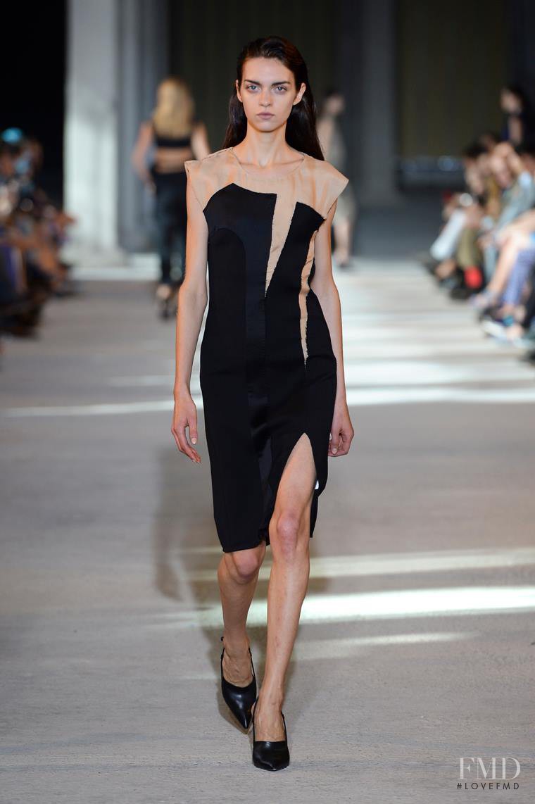 Magda Laguinge featured in  the Costume National fashion show for Spring/Summer 2014