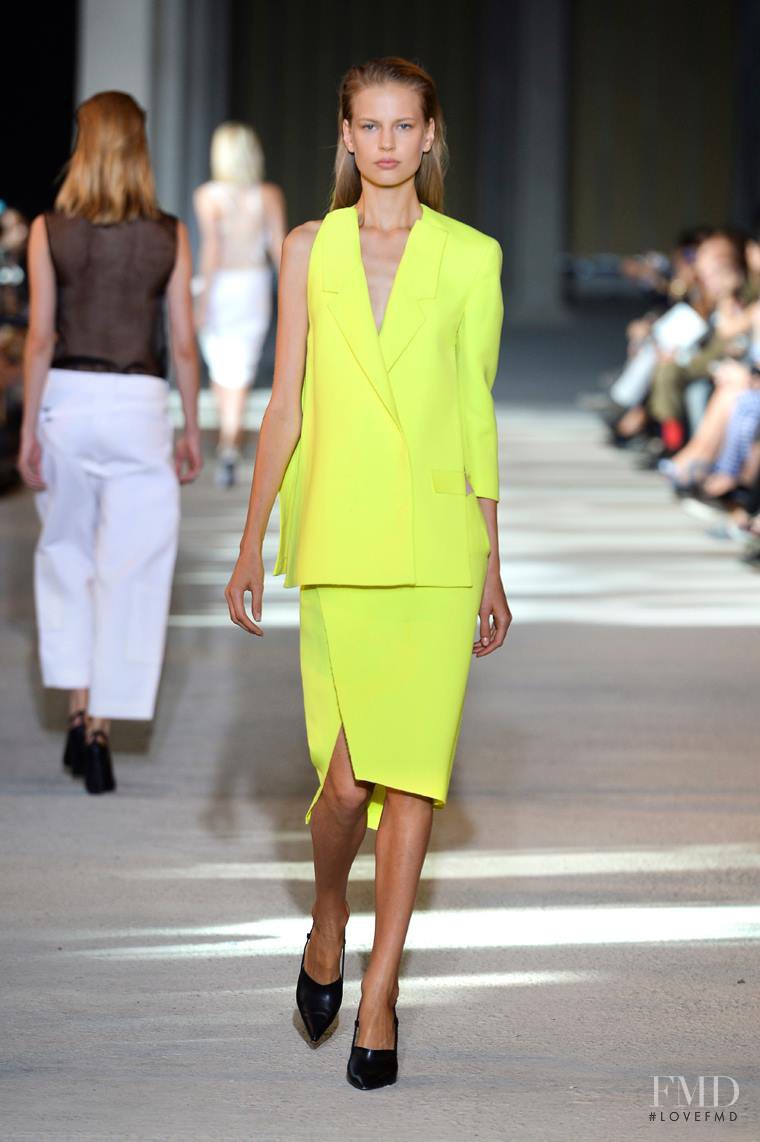 Elisabeth Erm featured in  the Costume National fashion show for Spring/Summer 2014