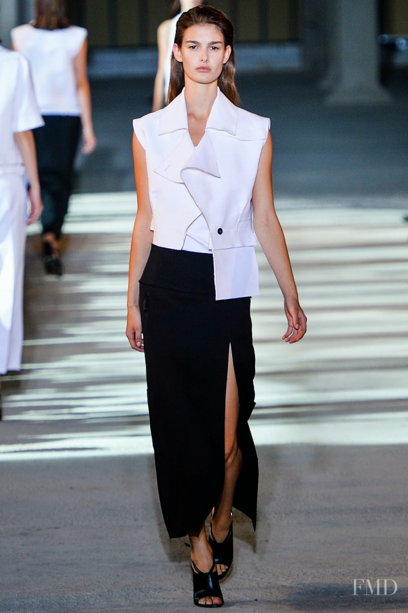 Ophélie Guillermand featured in  the Costume National fashion show for Spring/Summer 2014