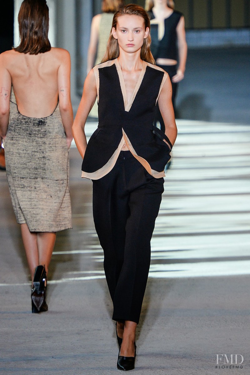 Alex Yuryeva featured in  the Costume National fashion show for Spring/Summer 2014