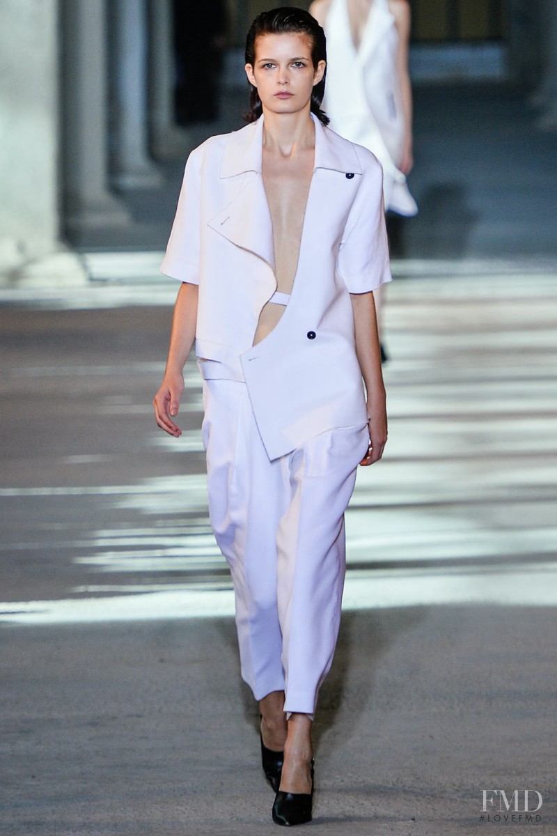 Zlata Mangafic featured in  the Costume National fashion show for Spring/Summer 2014