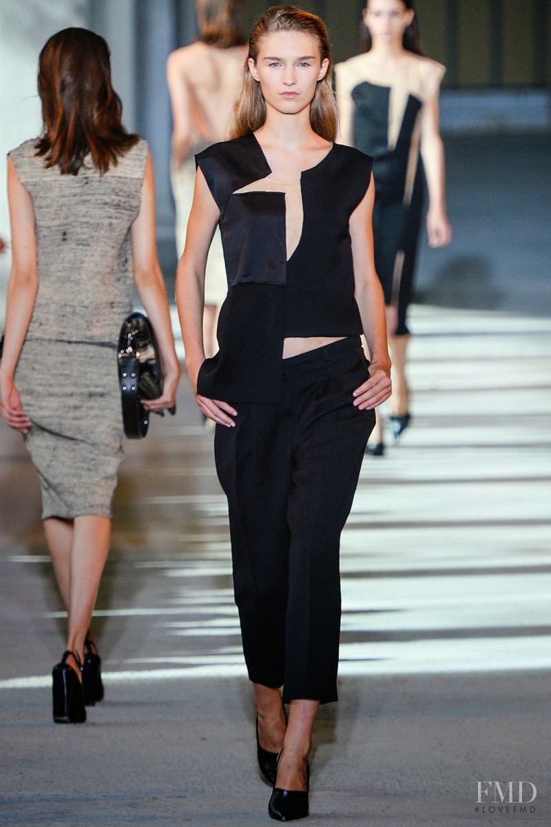Manuela Frey featured in  the Costume National fashion show for Spring/Summer 2014
