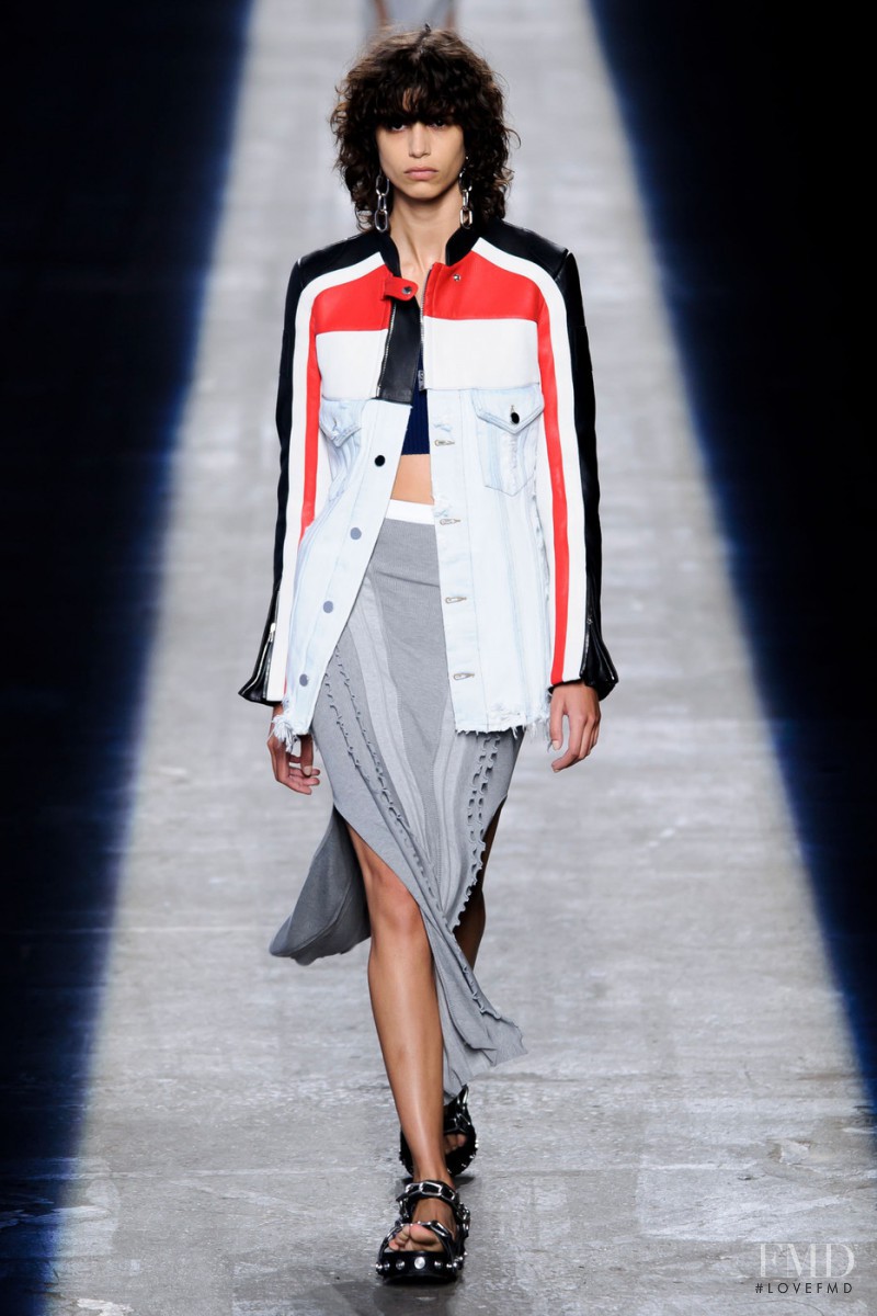 Mica Arganaraz featured in  the Alexander Wang fashion show for Spring/Summer 2016