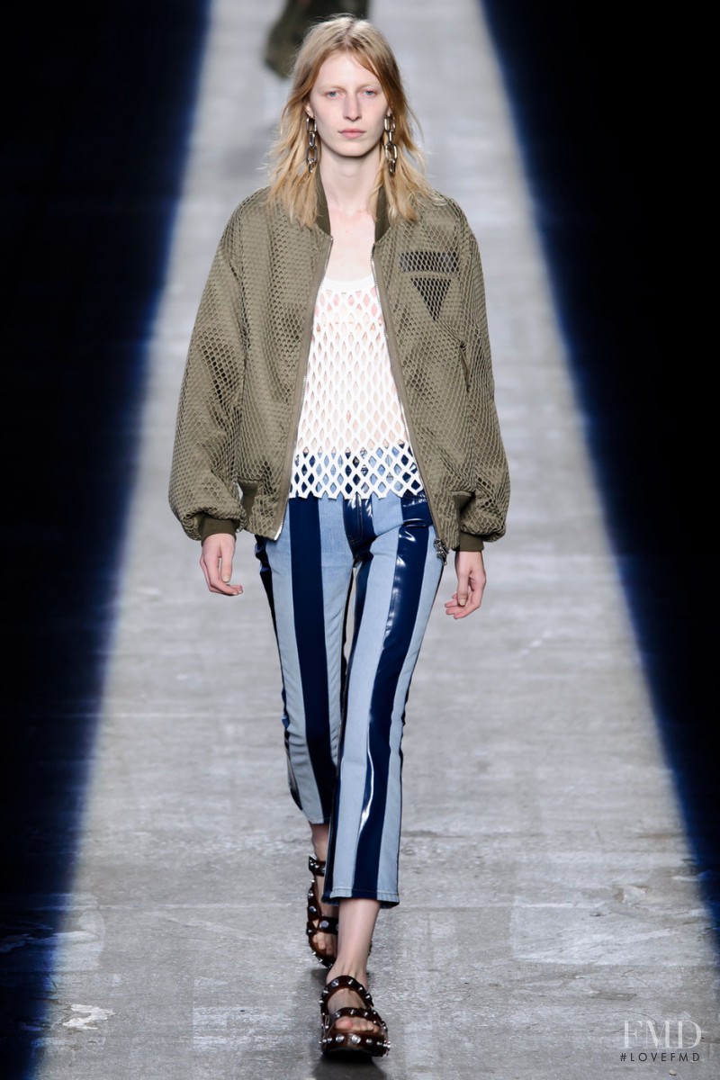 Julia Nobis featured in  the Alexander Wang fashion show for Spring/Summer 2016