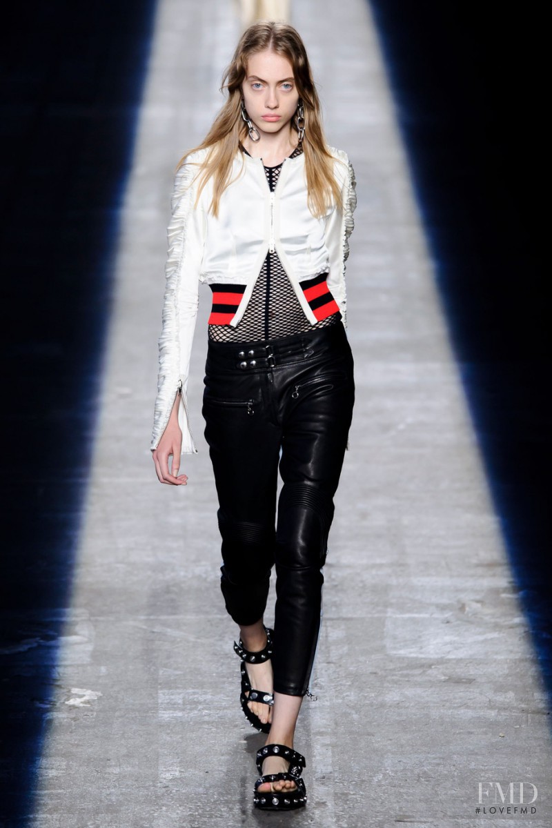 Odette Pavlova featured in  the Alexander Wang fashion show for Spring/Summer 2016