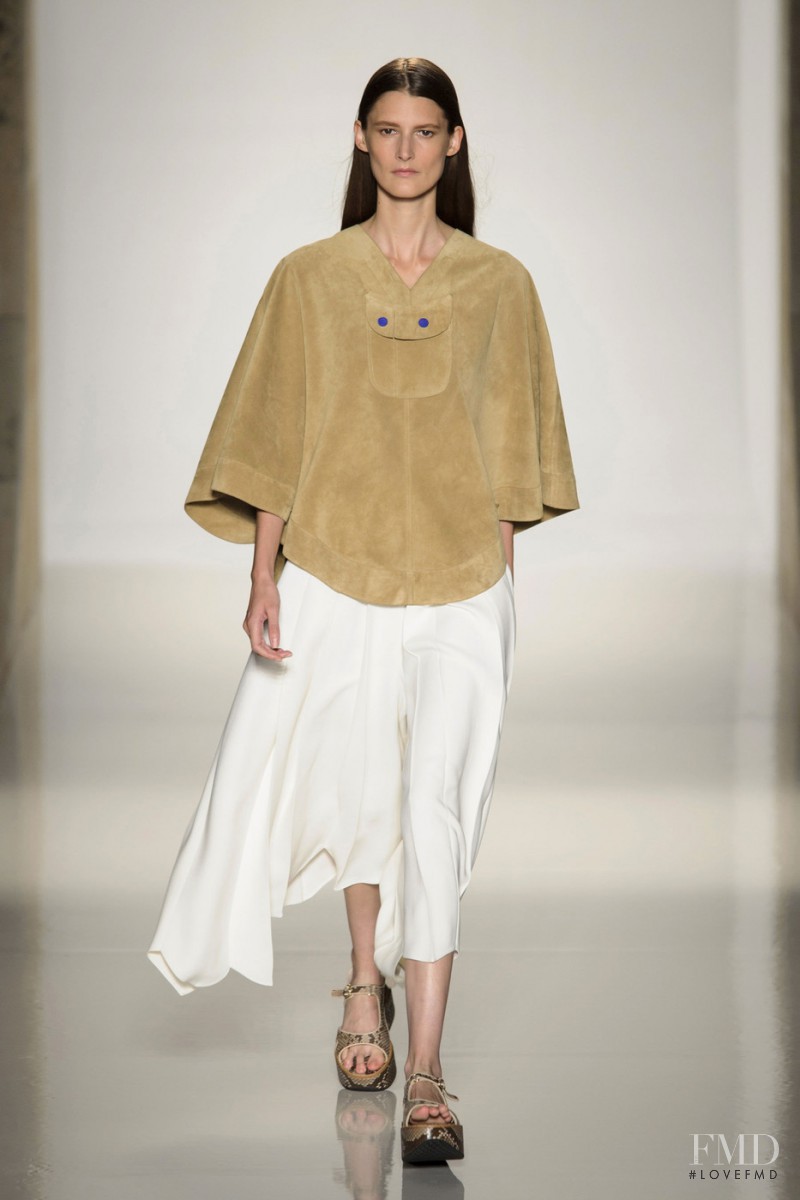 Marie Piovesan featured in  the Victoria Beckham fashion show for Spring/Summer 2016