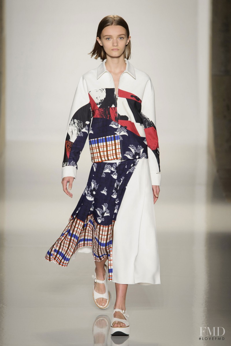 Peyton Knight featured in  the Victoria Beckham fashion show for Spring/Summer 2016