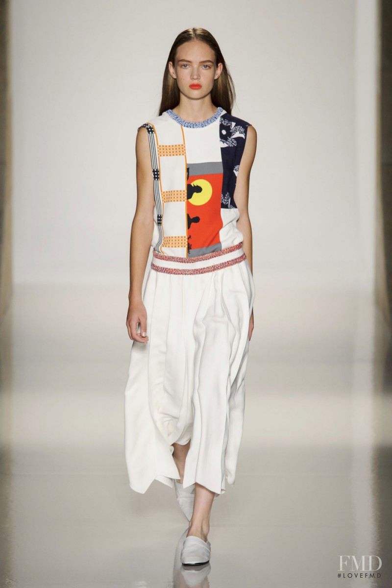 Adrienne Juliger featured in  the Victoria Beckham fashion show for Spring/Summer 2016