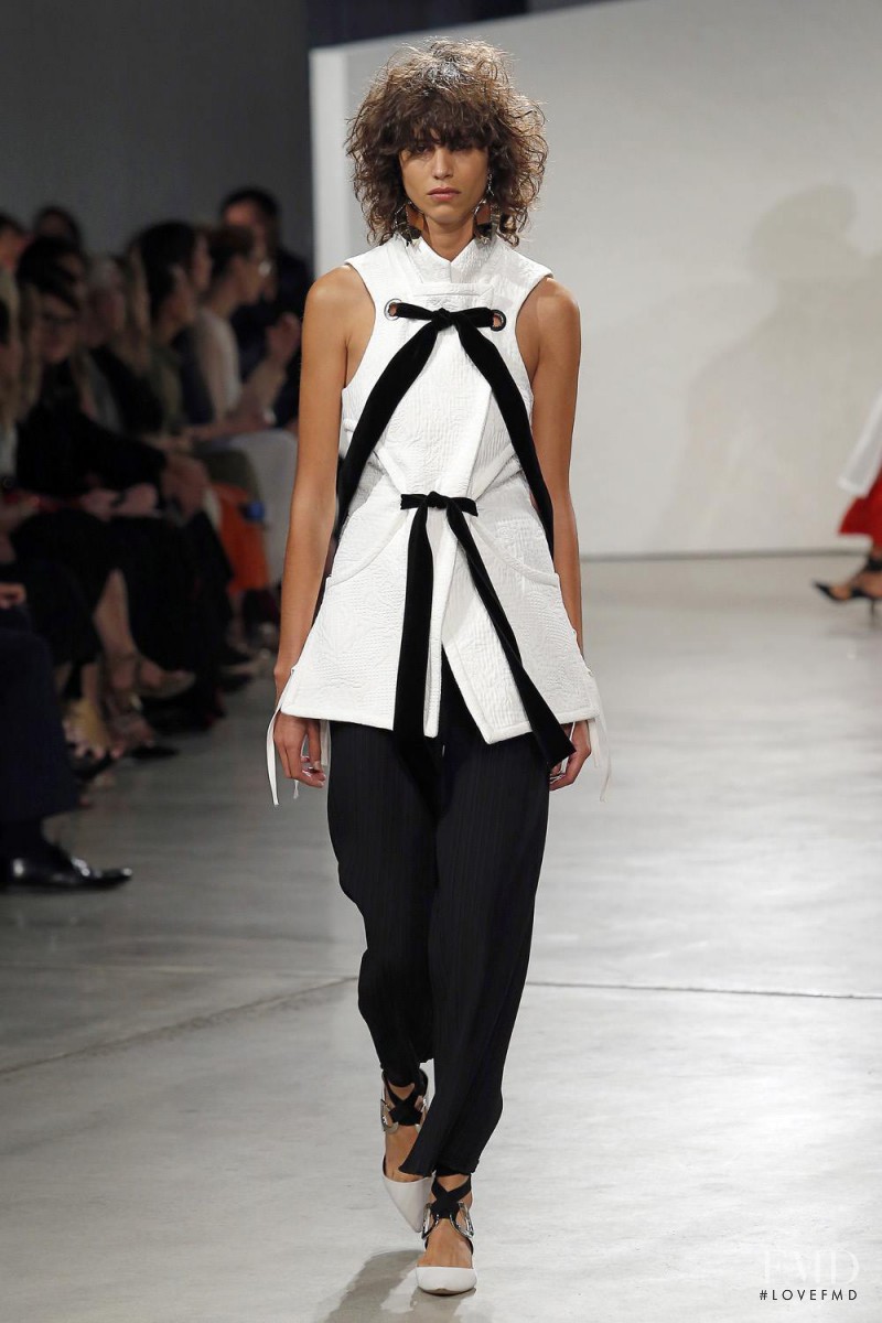 Mica Arganaraz featured in  the Proenza Schouler fashion show for Spring/Summer 2016