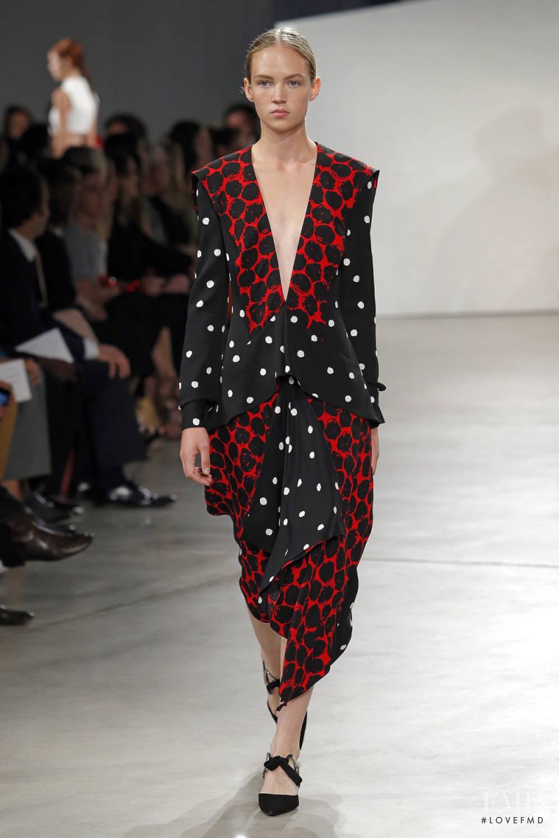 Adrienne Juliger featured in  the Proenza Schouler fashion show for Spring/Summer 2016