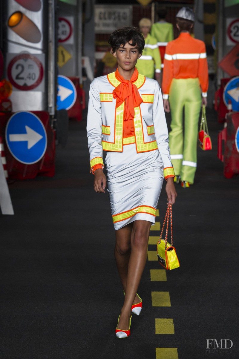 Binx Walton featured in  the Moschino fashion show for Spring/Summer 2016