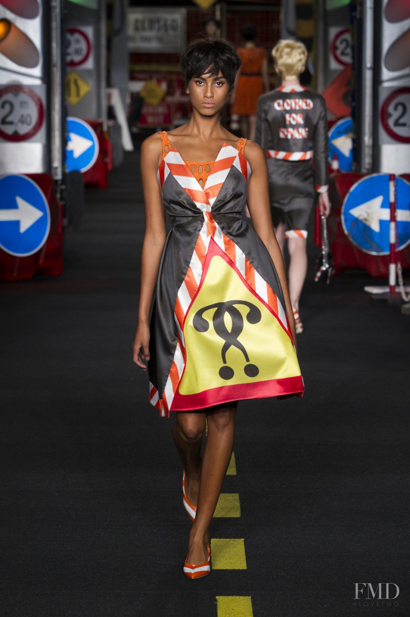 Imaan Hammam featured in  the Moschino fashion show for Spring/Summer 2016