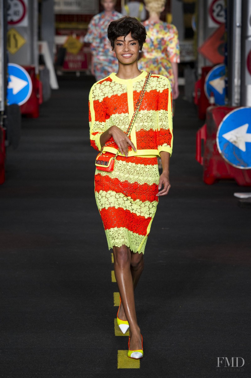 Malaika Firth featured in  the Moschino fashion show for Spring/Summer 2016