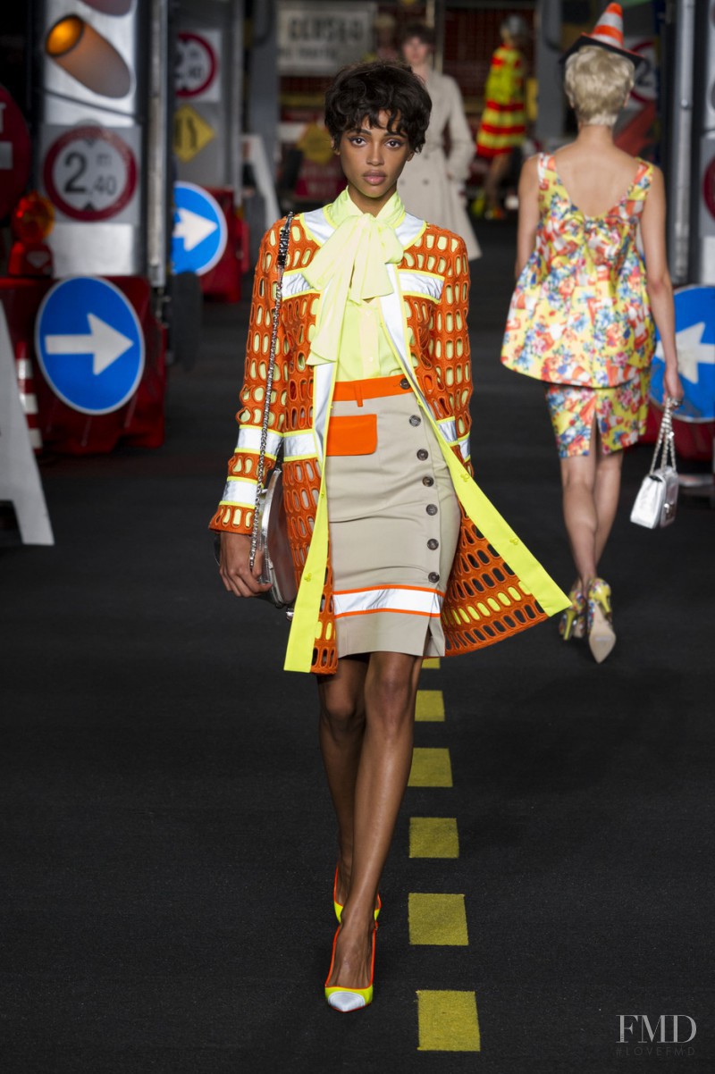 Aya Jones featured in  the Moschino fashion show for Spring/Summer 2016