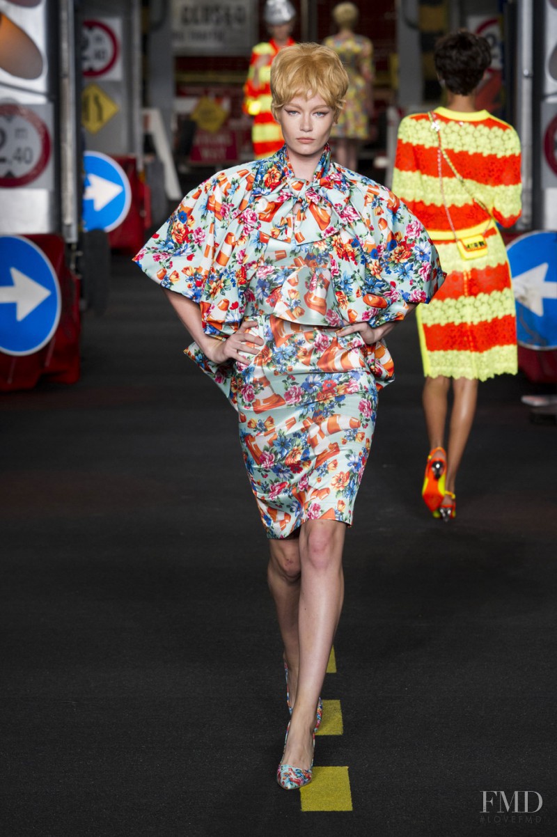 Hollie May Saker featured in  the Moschino fashion show for Spring/Summer 2016