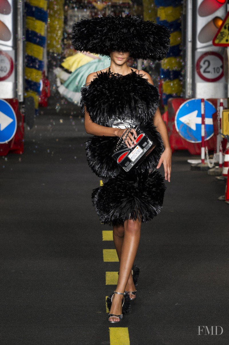 Binx Walton featured in  the Moschino fashion show for Spring/Summer 2016
