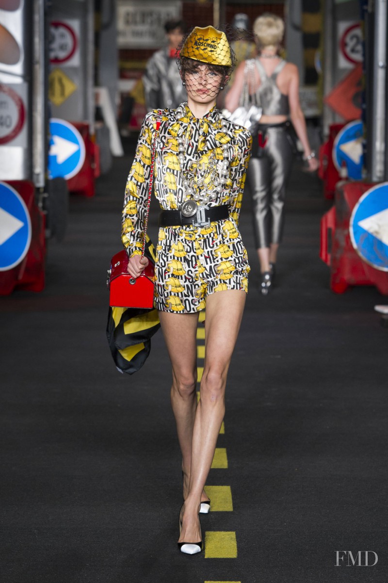 Sanne Vloet featured in  the Moschino fashion show for Spring/Summer 2016