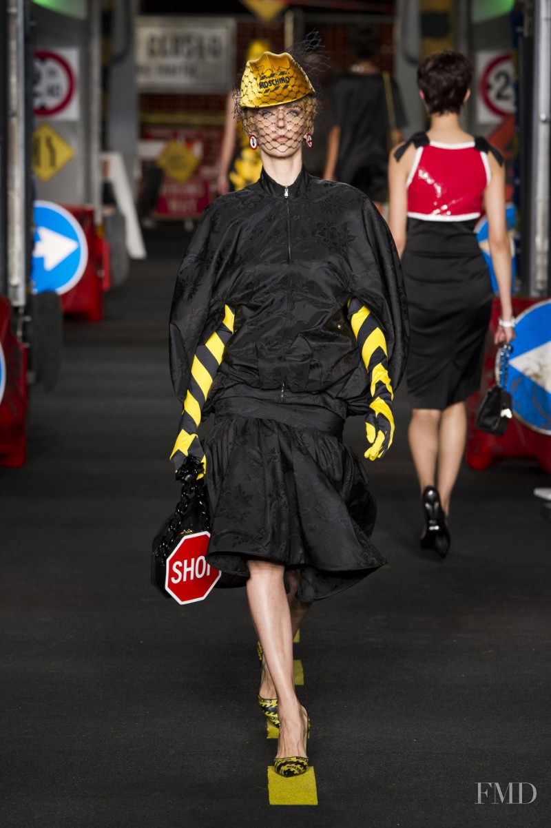 Hannelore Knuts featured in  the Moschino fashion show for Spring/Summer 2016