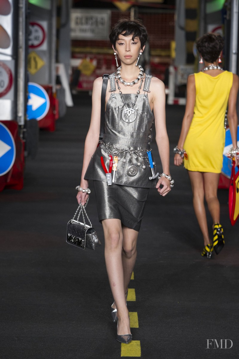 Issa Lish featured in  the Moschino fashion show for Spring/Summer 2016