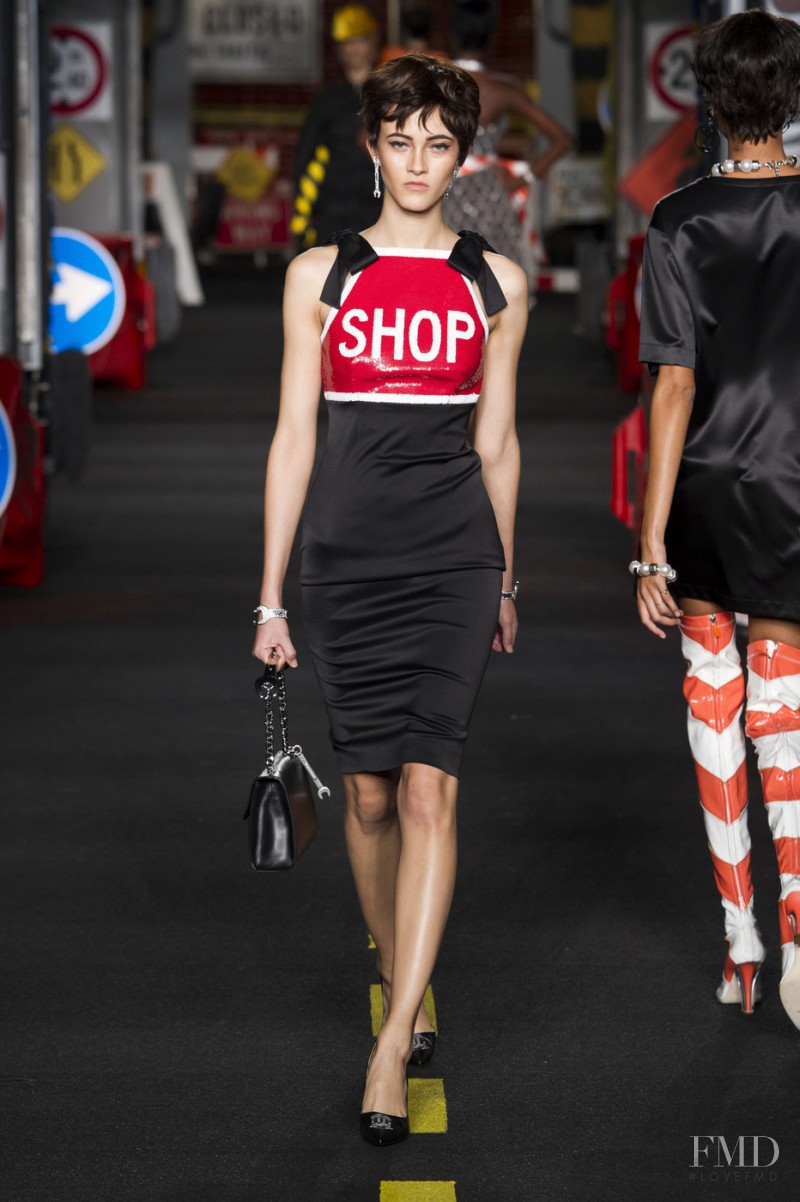 Greta Varlese featured in  the Moschino fashion show for Spring/Summer 2016