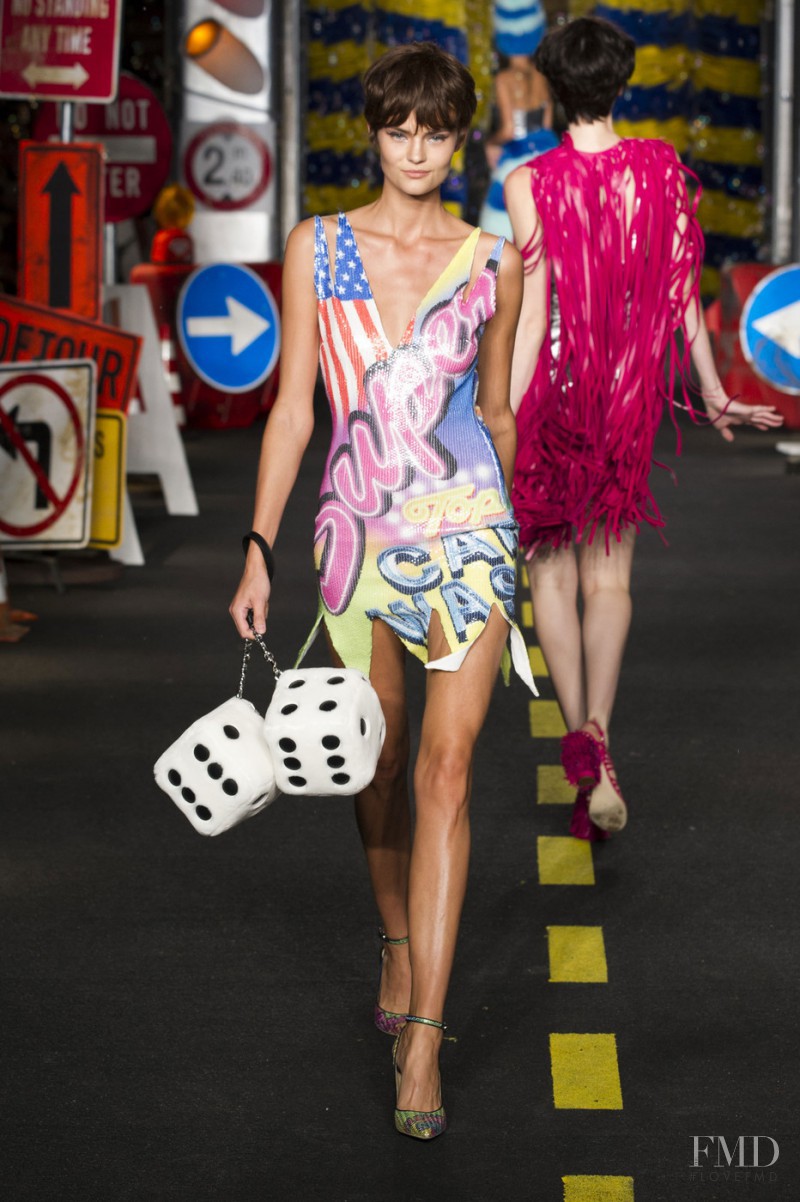 Kate Grigorieva featured in  the Moschino fashion show for Spring/Summer 2016